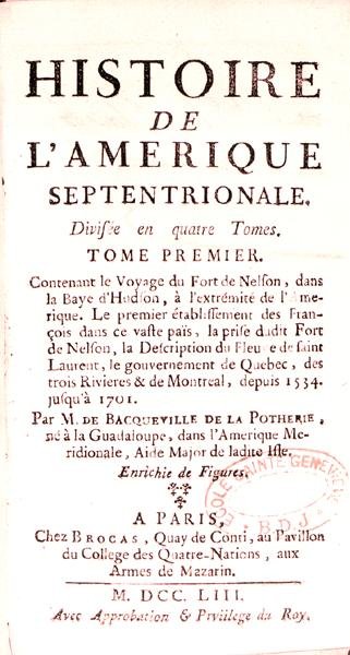 Title Page of Histoire de l